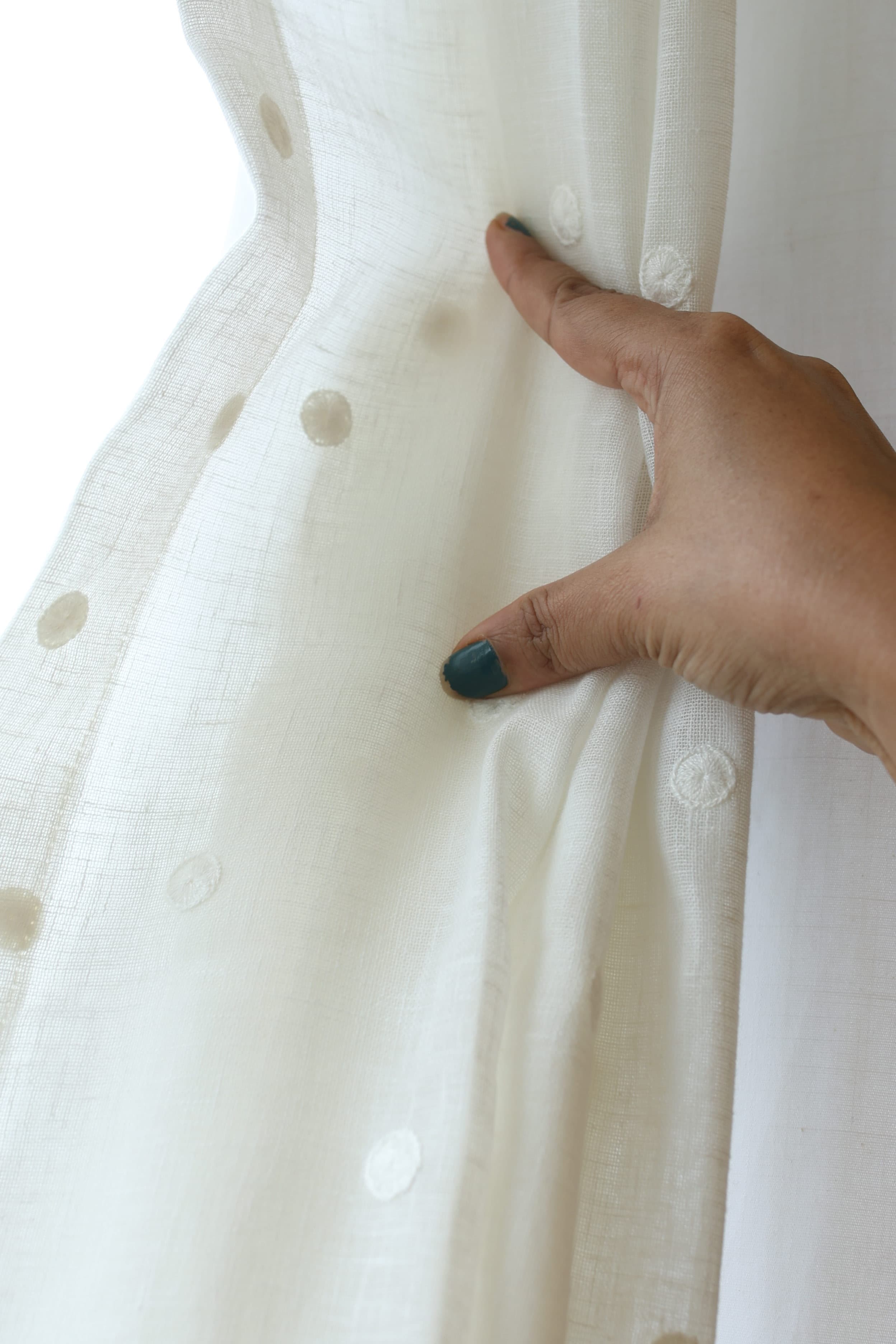 Mocha Dot Premium Embroidery Sheer Curtains (Prebooking )