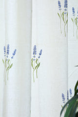 Curtains - Opaque floral curtains off white base meadow