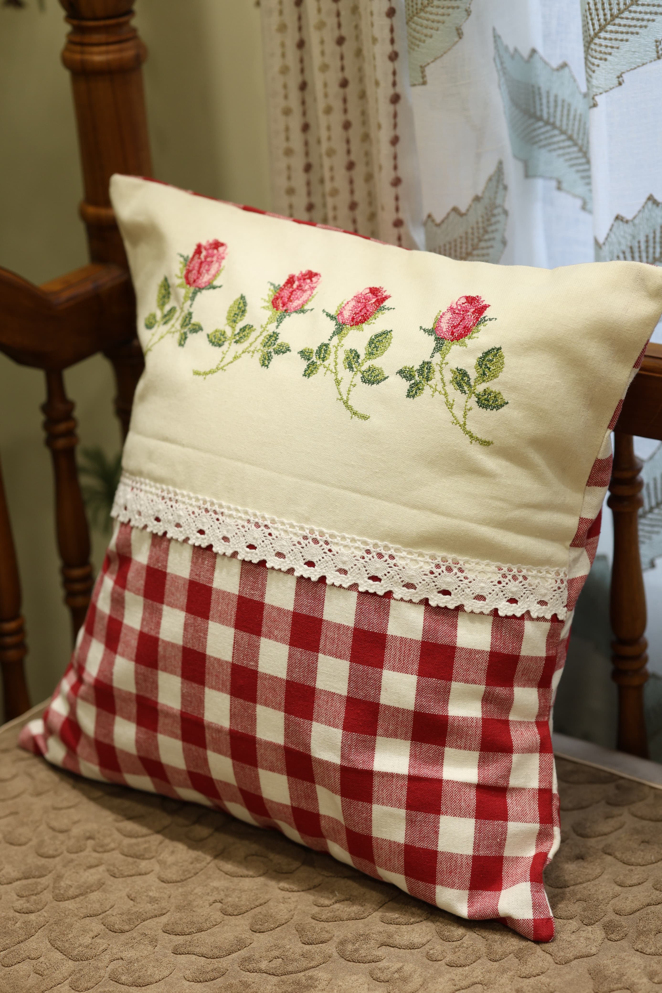 Cushion covers - 16*16 inches cross stitch embroidery