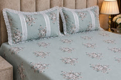 Bedsheets - Queen soft cotton lace bedsheets flora & lace