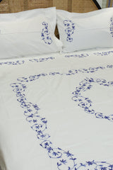 Premium Hand Embroidery Cotton King Size Bedsheet Set with 2 Pillow Covers HEK