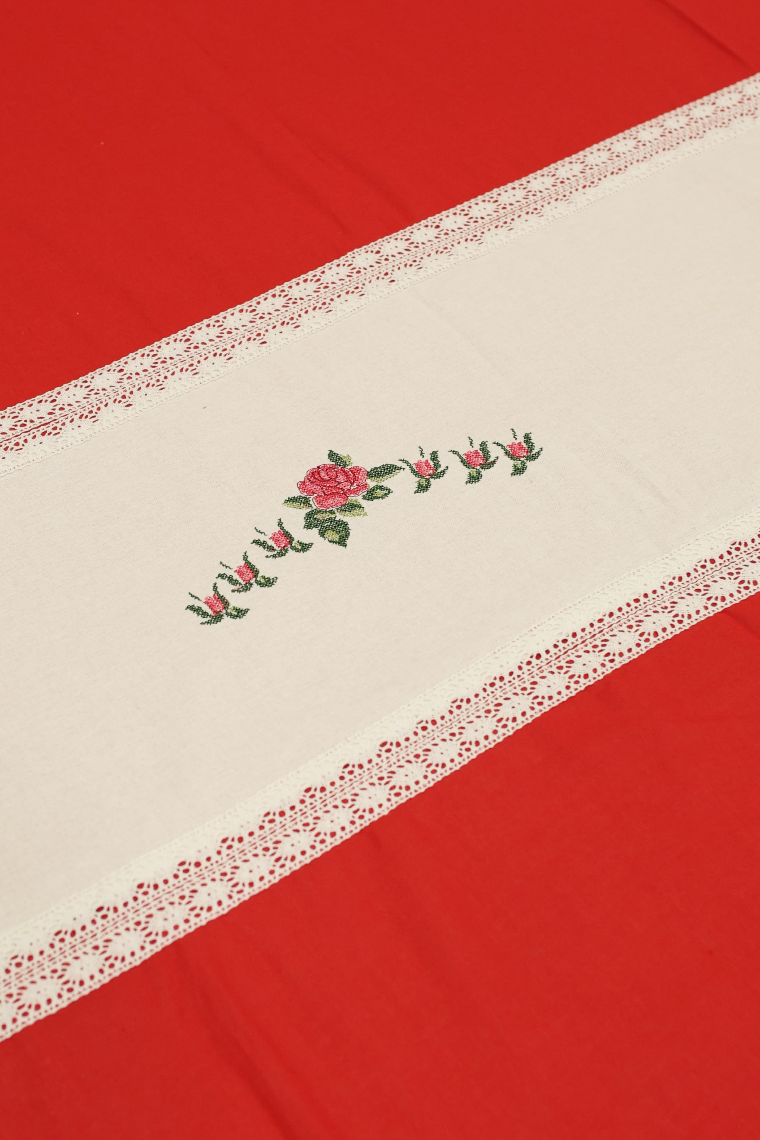 Queen Premium Cross stitch embroidery bedcover - Xmas theme edition