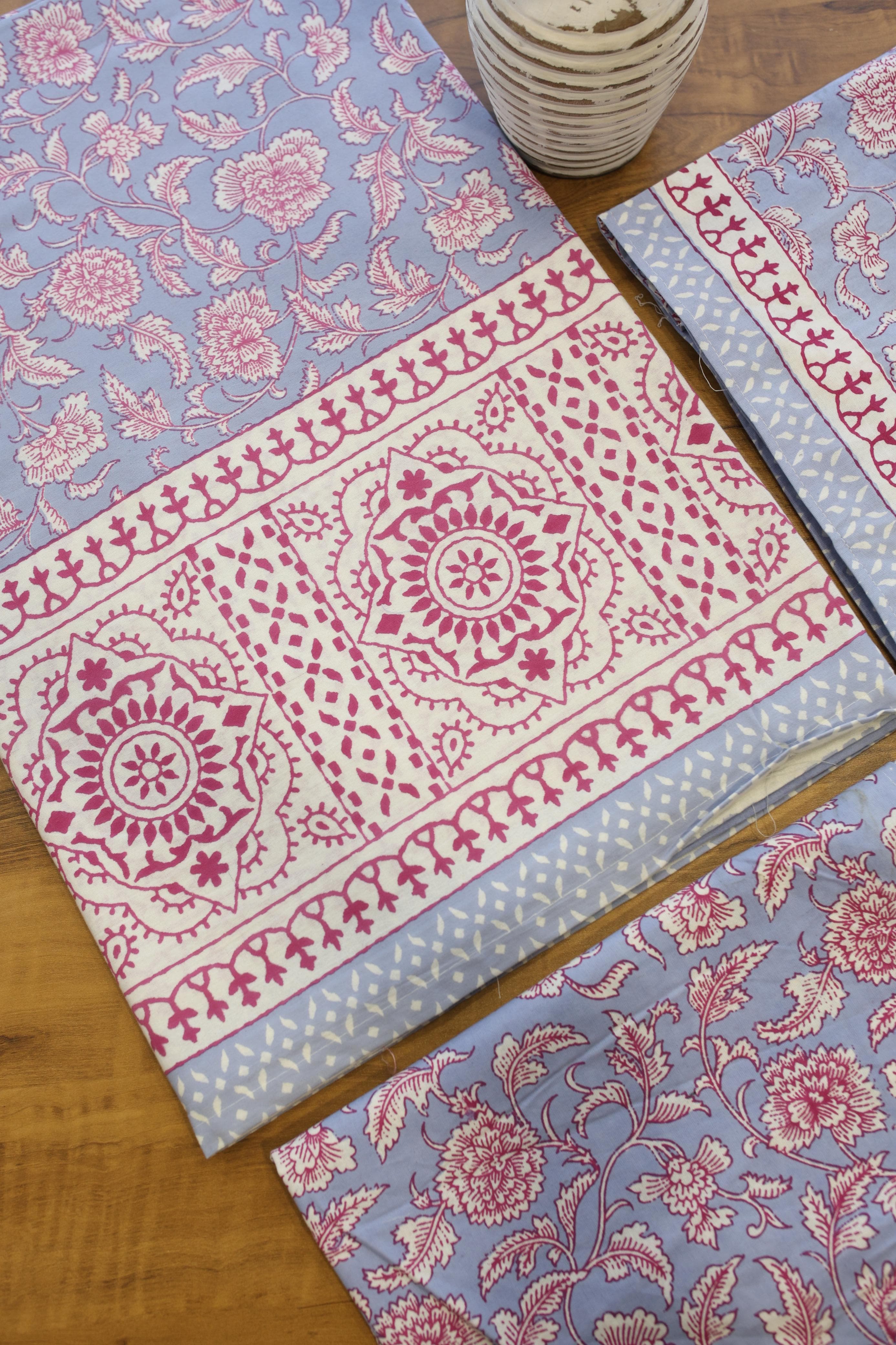 Bedsheets - Handblock queen rajwada print bedsheets