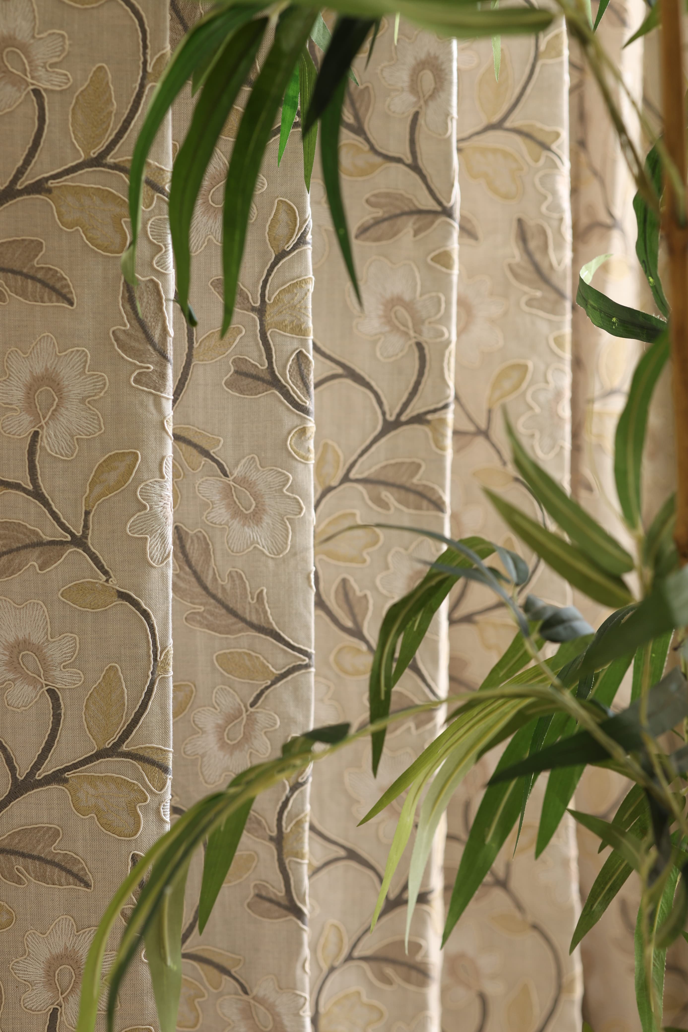 Curtains - Premium embroidery opaque curtains busan