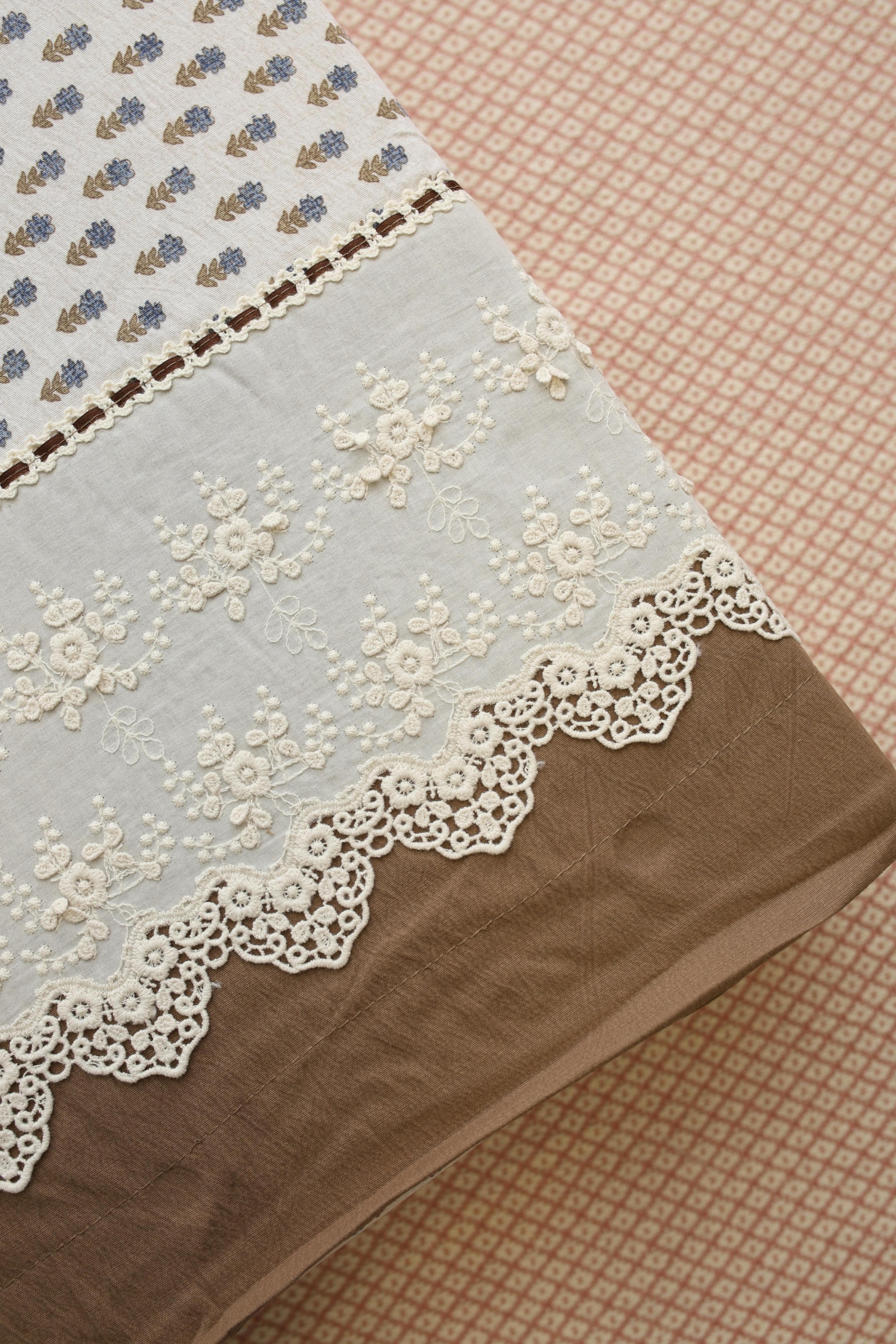 Bedsheets - Premium King soft cotton lace bedsheets majestic
