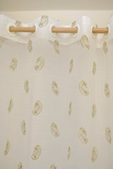 Curtains-Embroidered organza sheer curtains