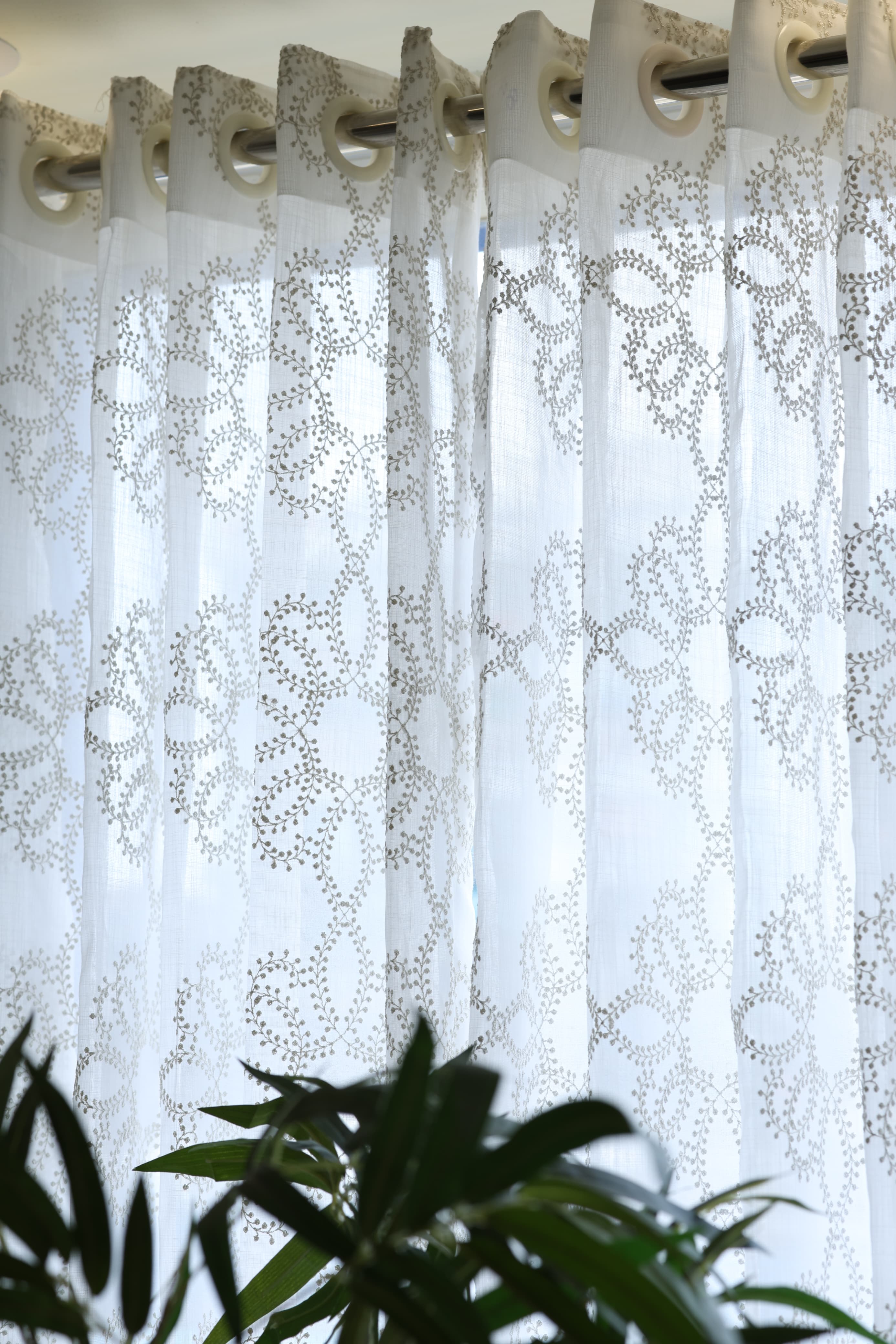 Curtains - Premium Embroidery ( white colour ) sheer curtains tamhini prebooking zinnia