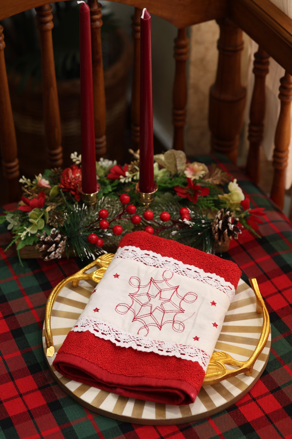 Towels : Embroidery Turkey towels Xmas edition