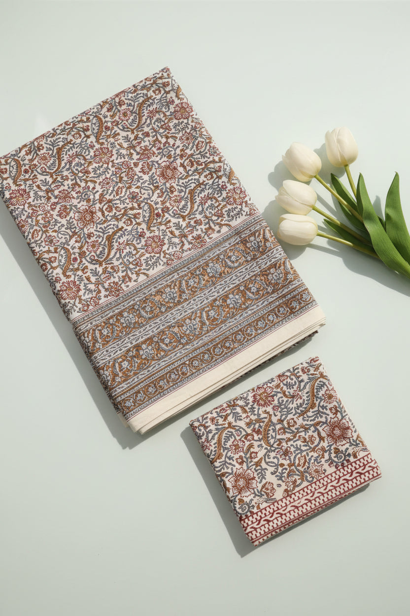 Bedsheets - Queen Mugal premium handblock cotton bedsheets