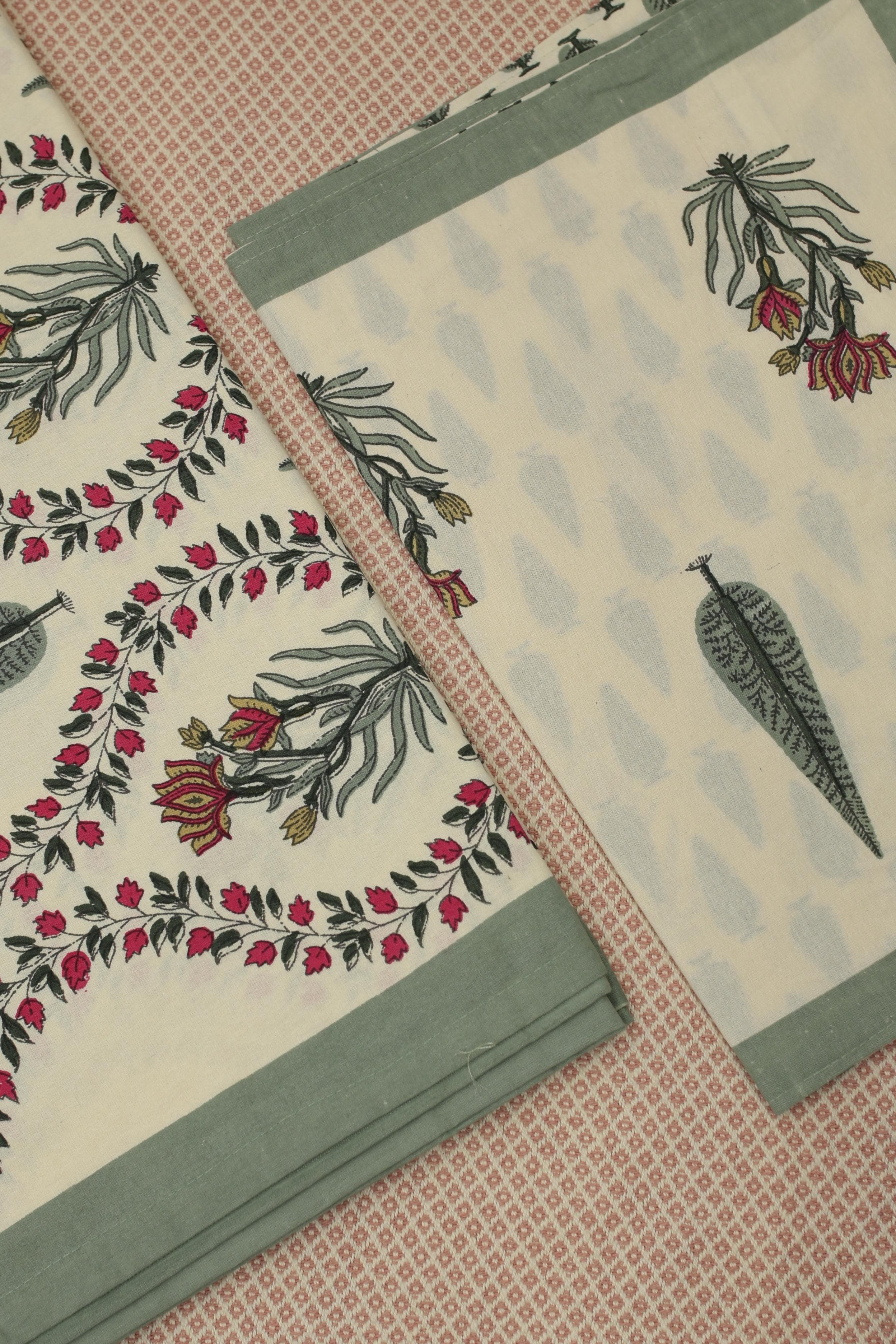 Bedsheets - Handblock print queen bedsheets Diwali sale