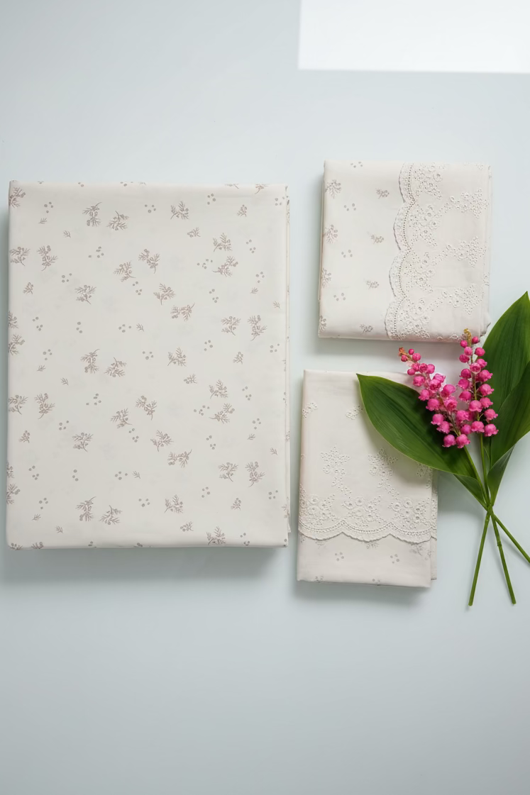 Bedsheets - Premium soft cotton floral lace bedsheets