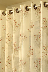 Curtains -Premium embroidered sheer curtain off white base