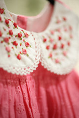 Kids dress - Hakoba with embroidery 10-12 months