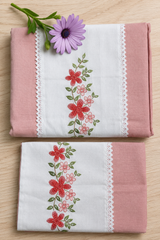 Bedsheets - King premium machine embroidery bedsheets lace bedsheets