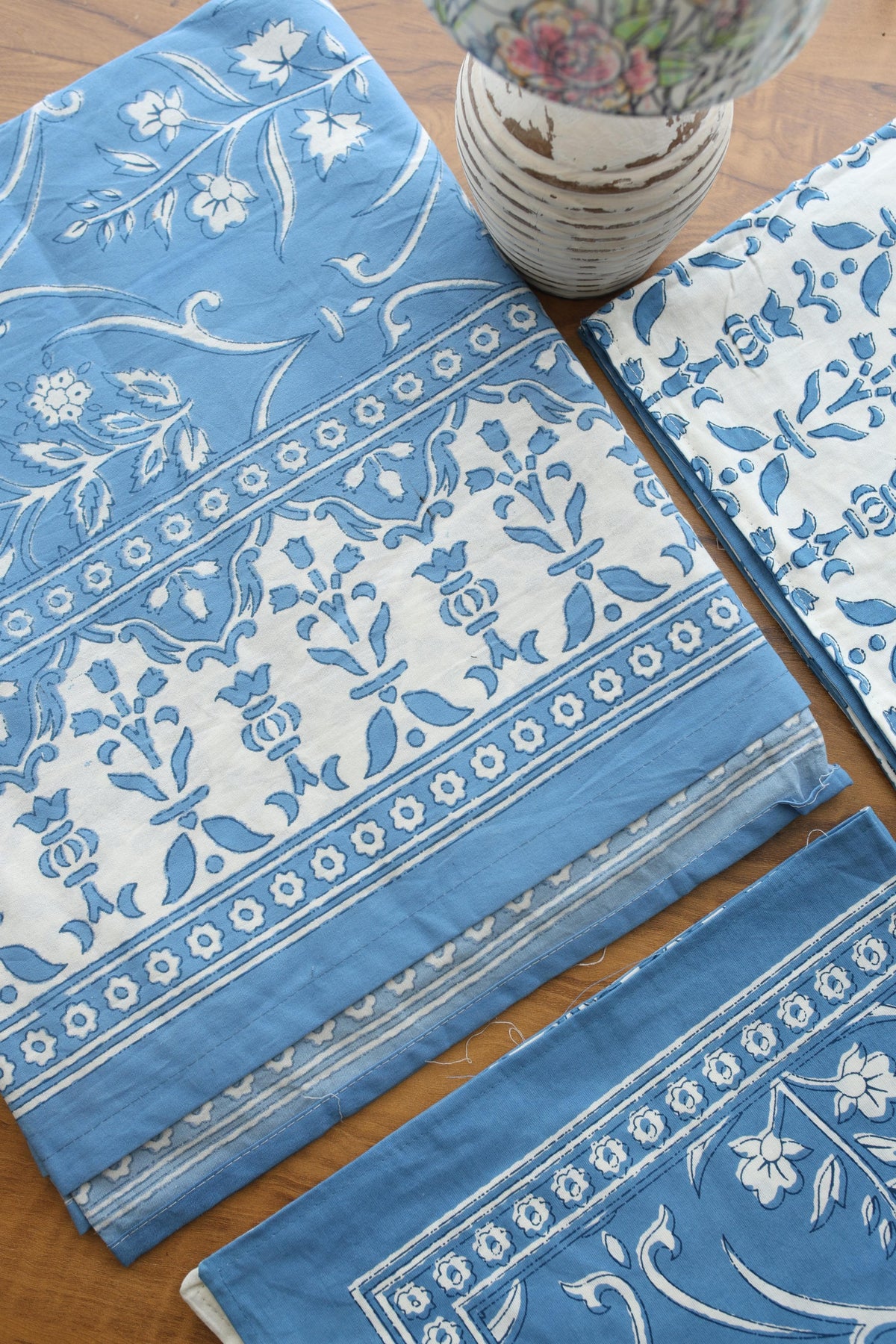 Bedsheets - King handblock veg print bedsheets