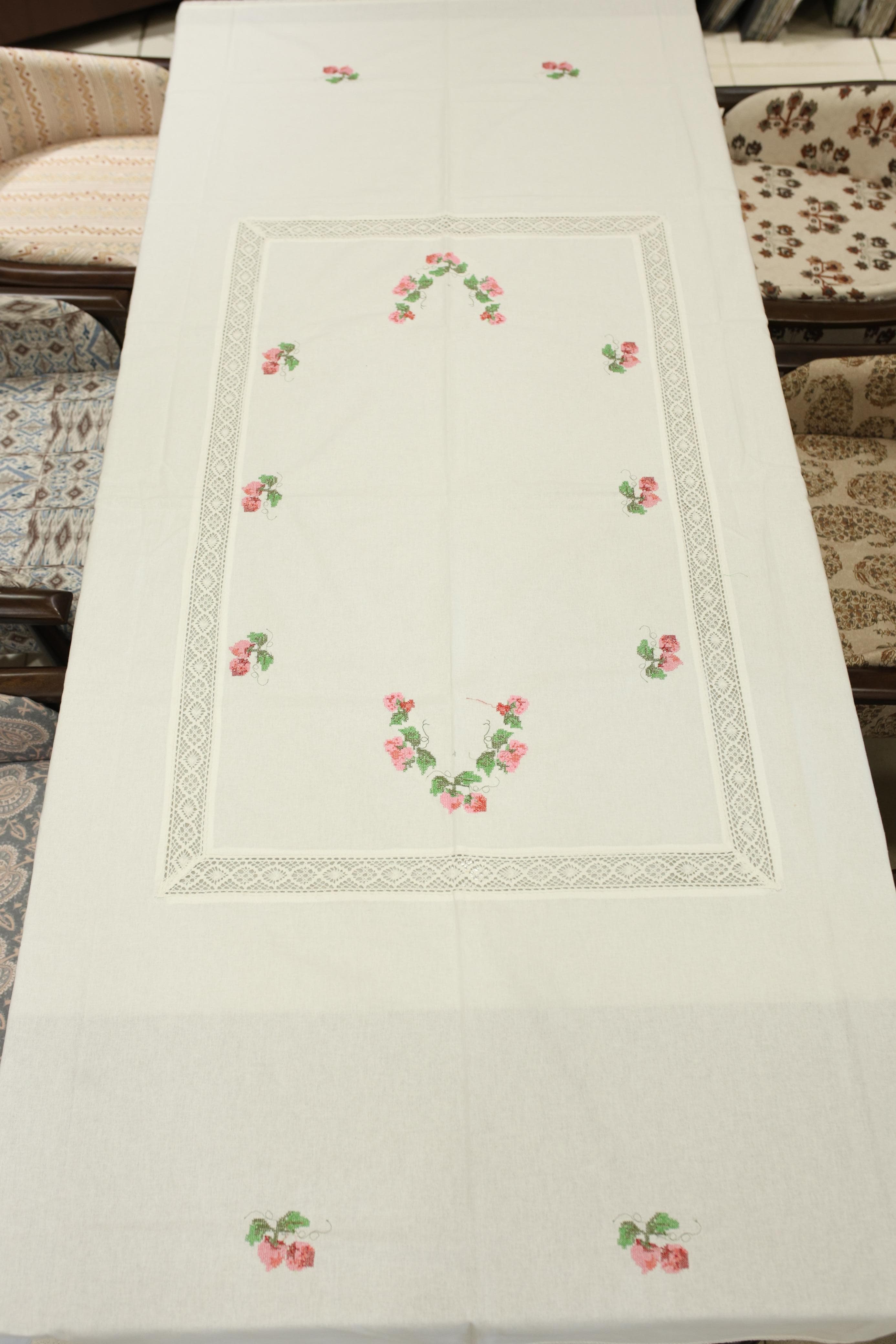 Table cloths - 6 seater cross stitch embroidery