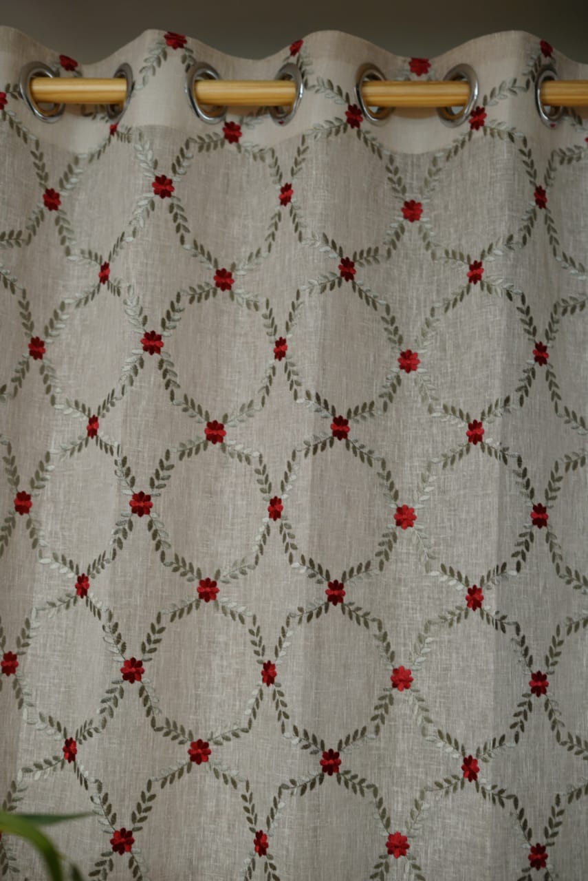 Curtains - Premium embroidery sheer curtains prebooking (description )