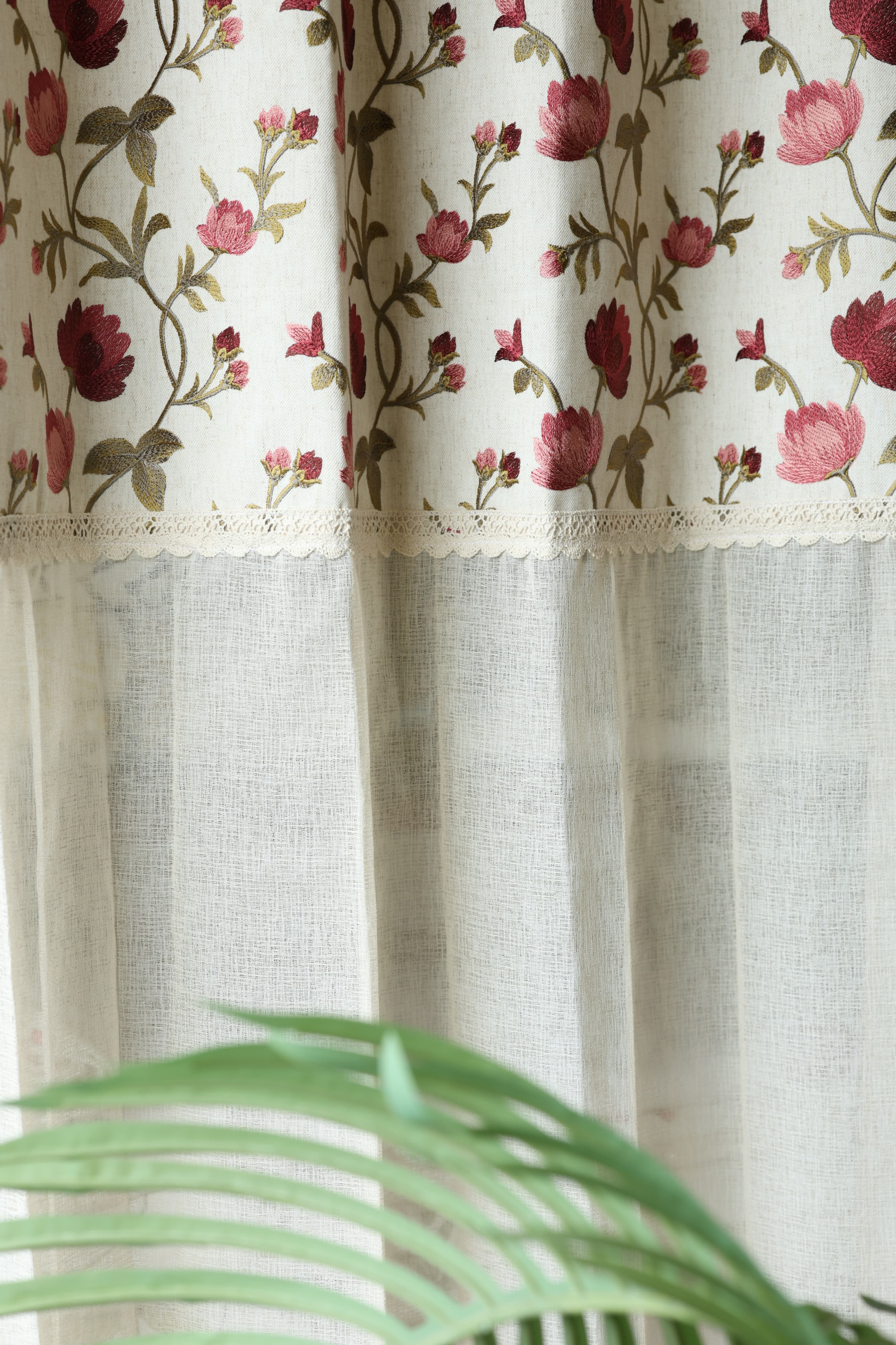 Premium Embroidery Sheer Curtain - Busan