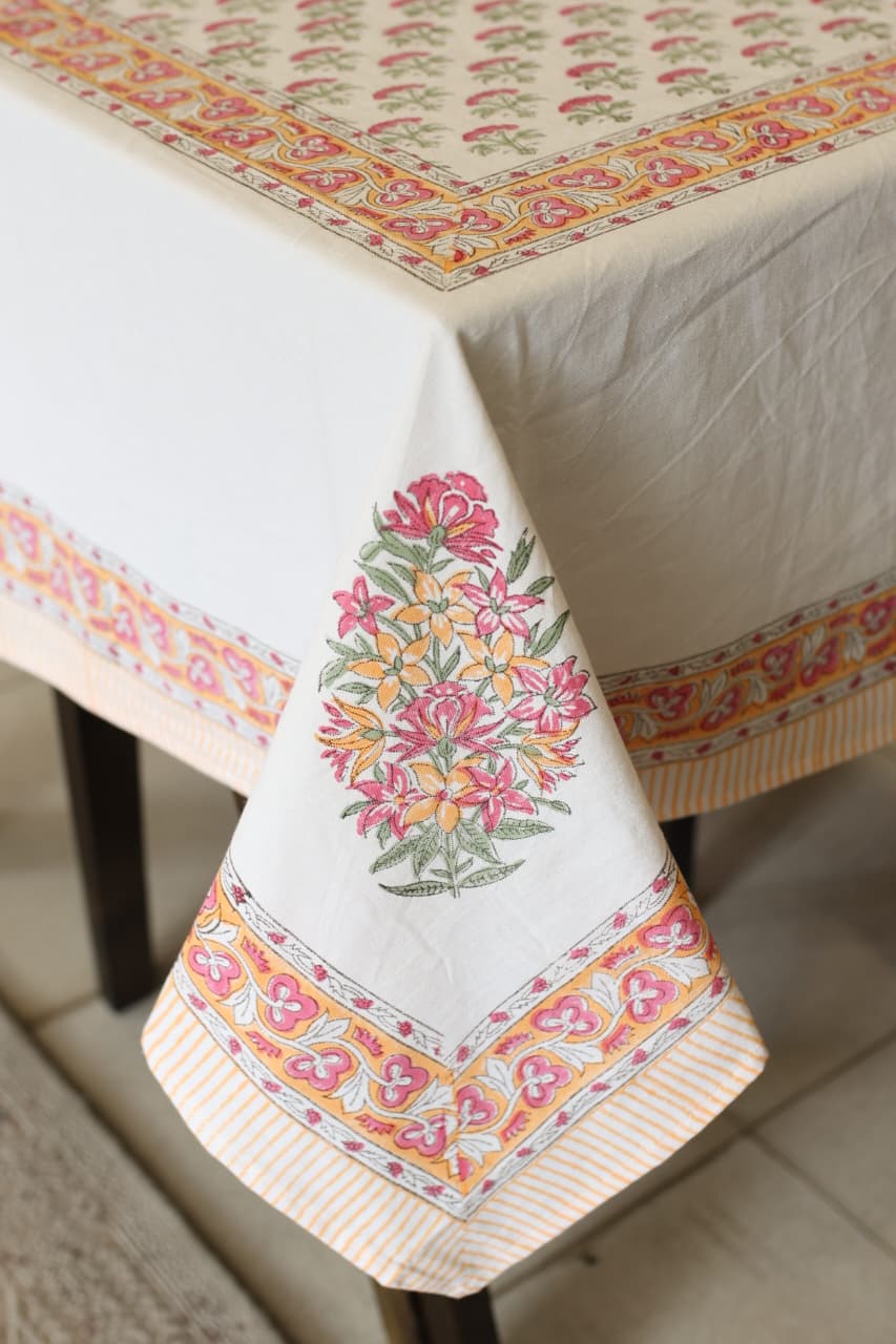 Table cloths - 8 seater Handblock printed canvas