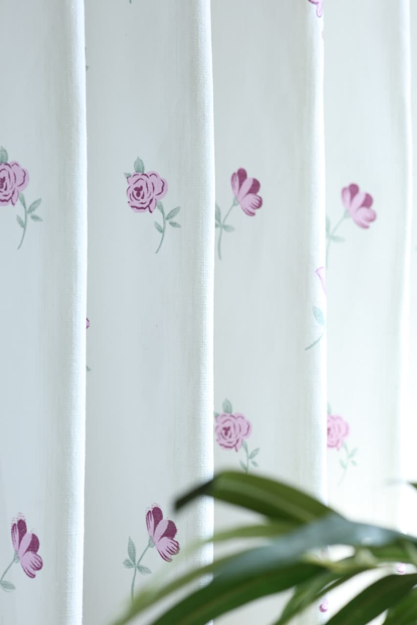 Curtains - Blush Garden Floral Opaque Curtain