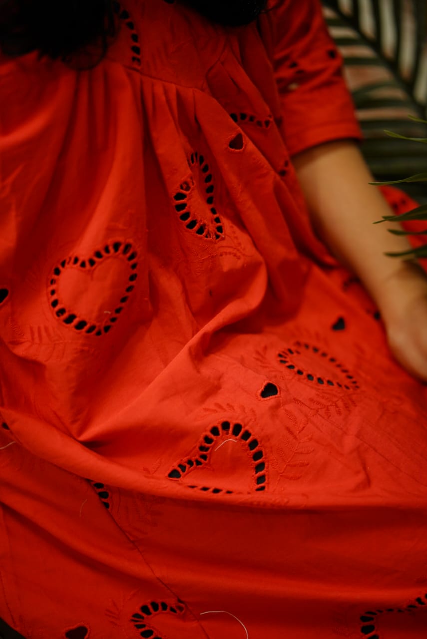 Kurti : Red Hearts Dress