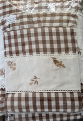 Bedsheets - King Premium check floral embroidery bedsheet