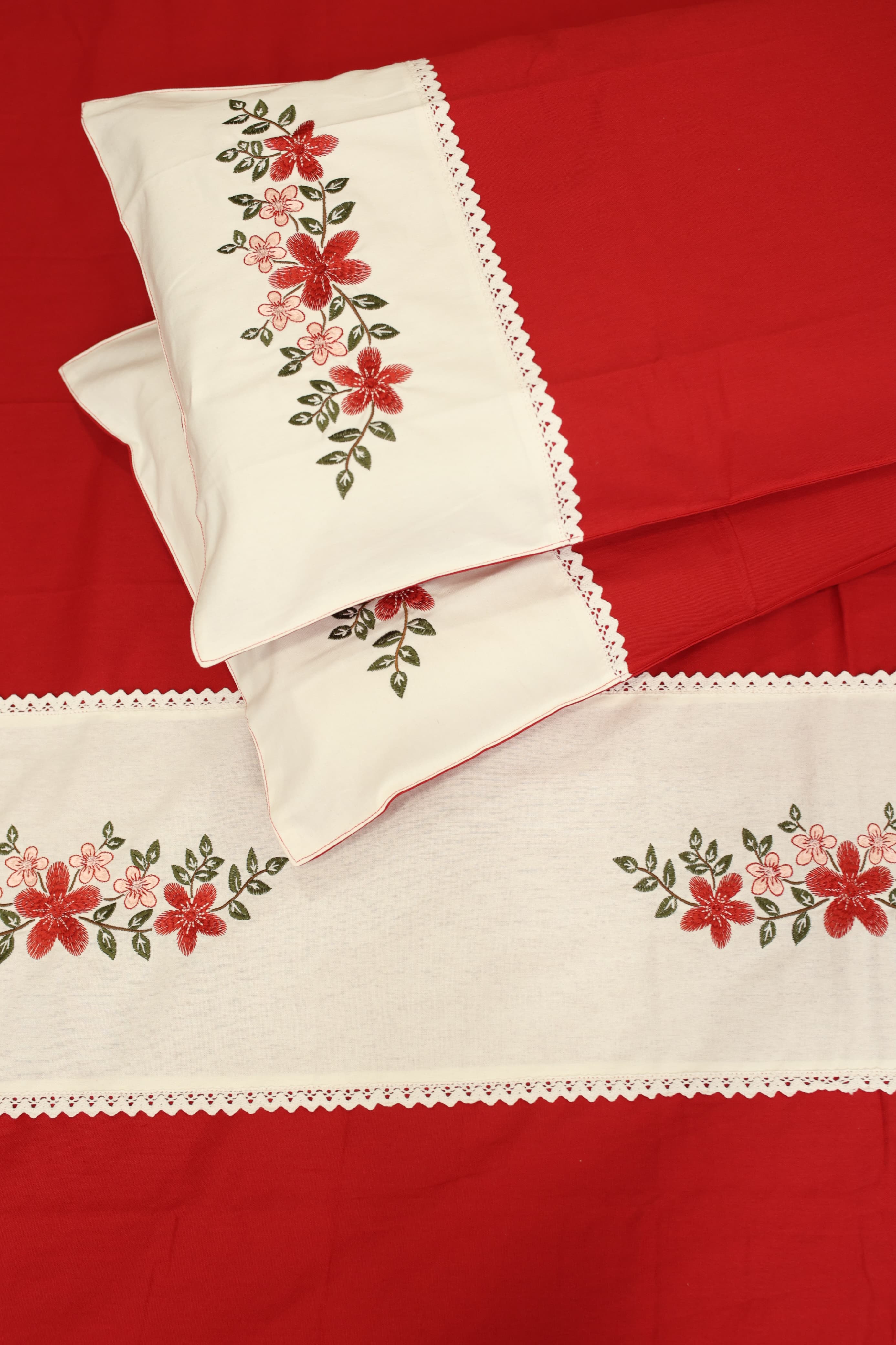 Queen Size Premium machine embroidery Christmas Theme Bedsheet Set - Xmas Edition