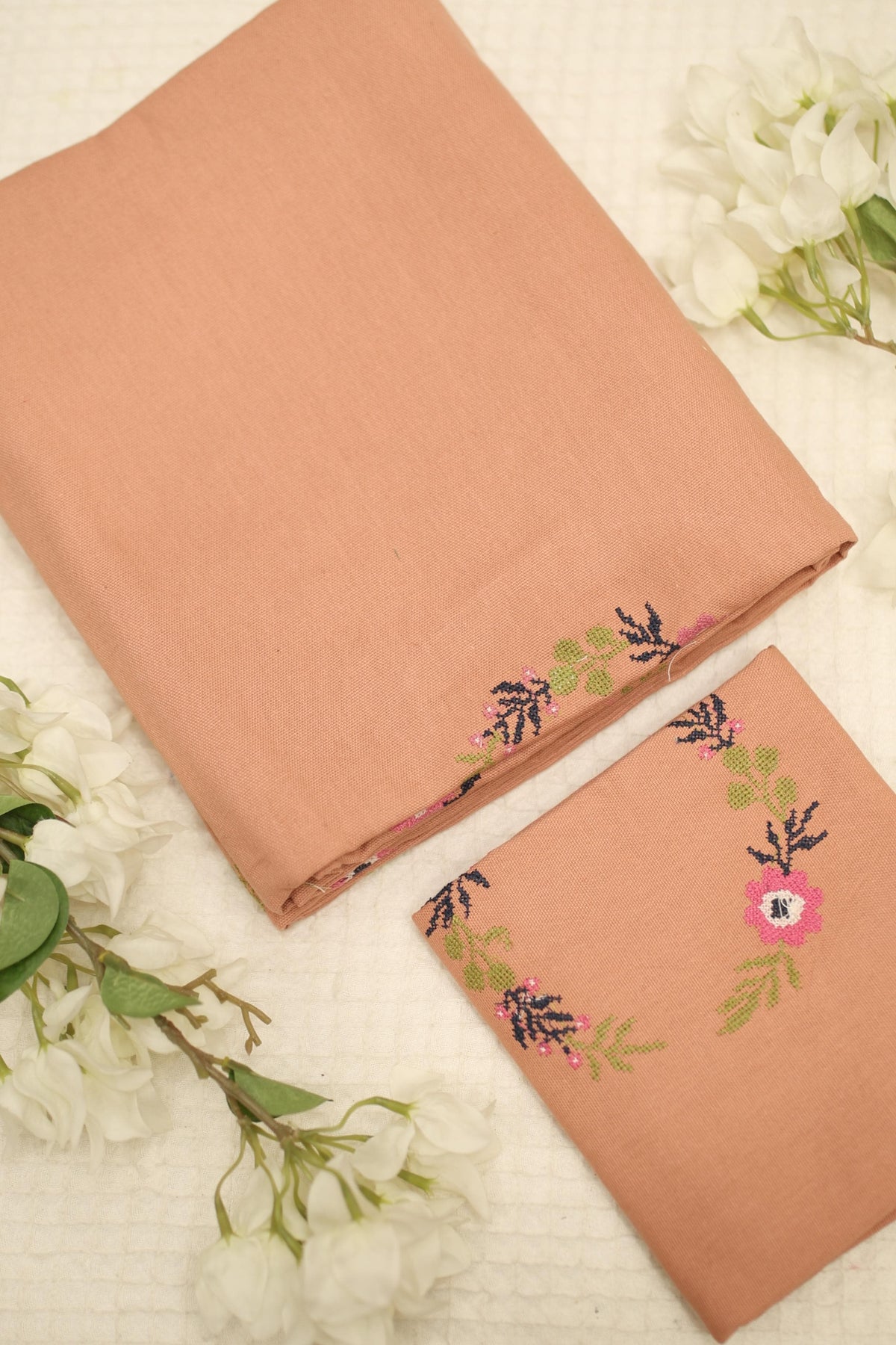 Bedsheets - Single Cross stitch embroidered bedsheets