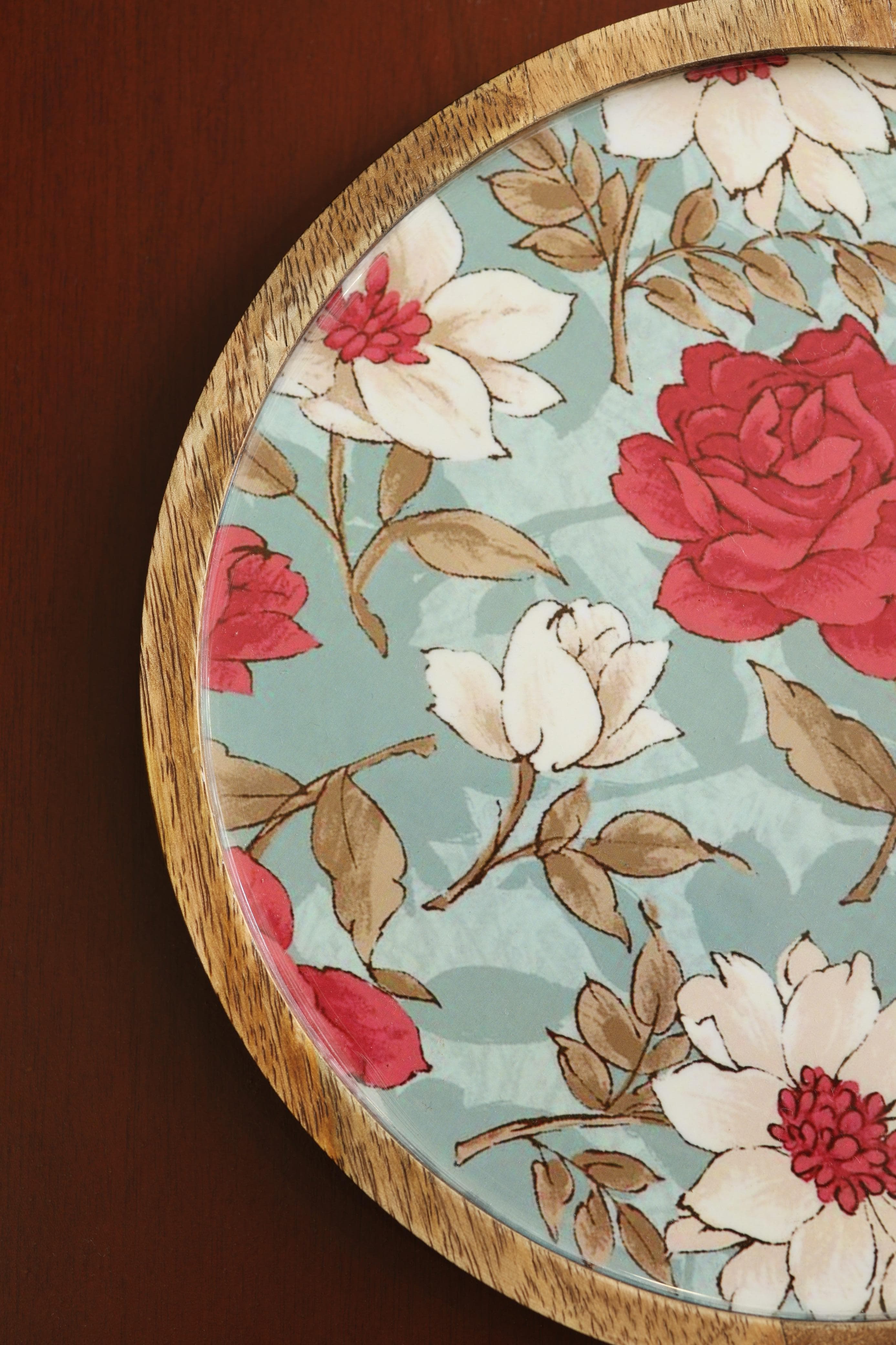 Round Platter Tray Enamel Coated Serving Tray