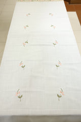 Floral Embroidery White 6 - Seater Tablecloth (60x90 Inches)