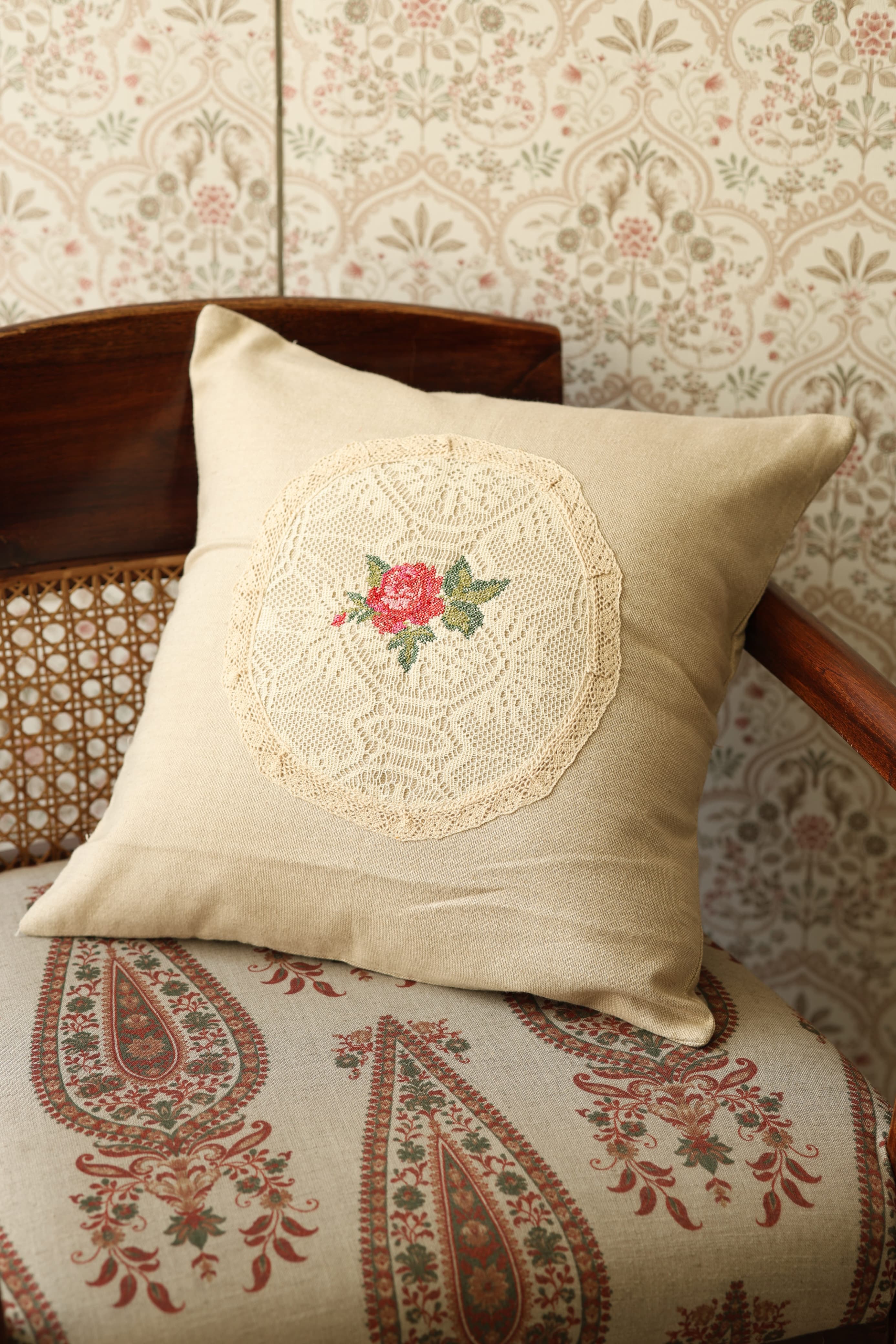 Cushion covers - 16*16 inches cross stitch embroidery