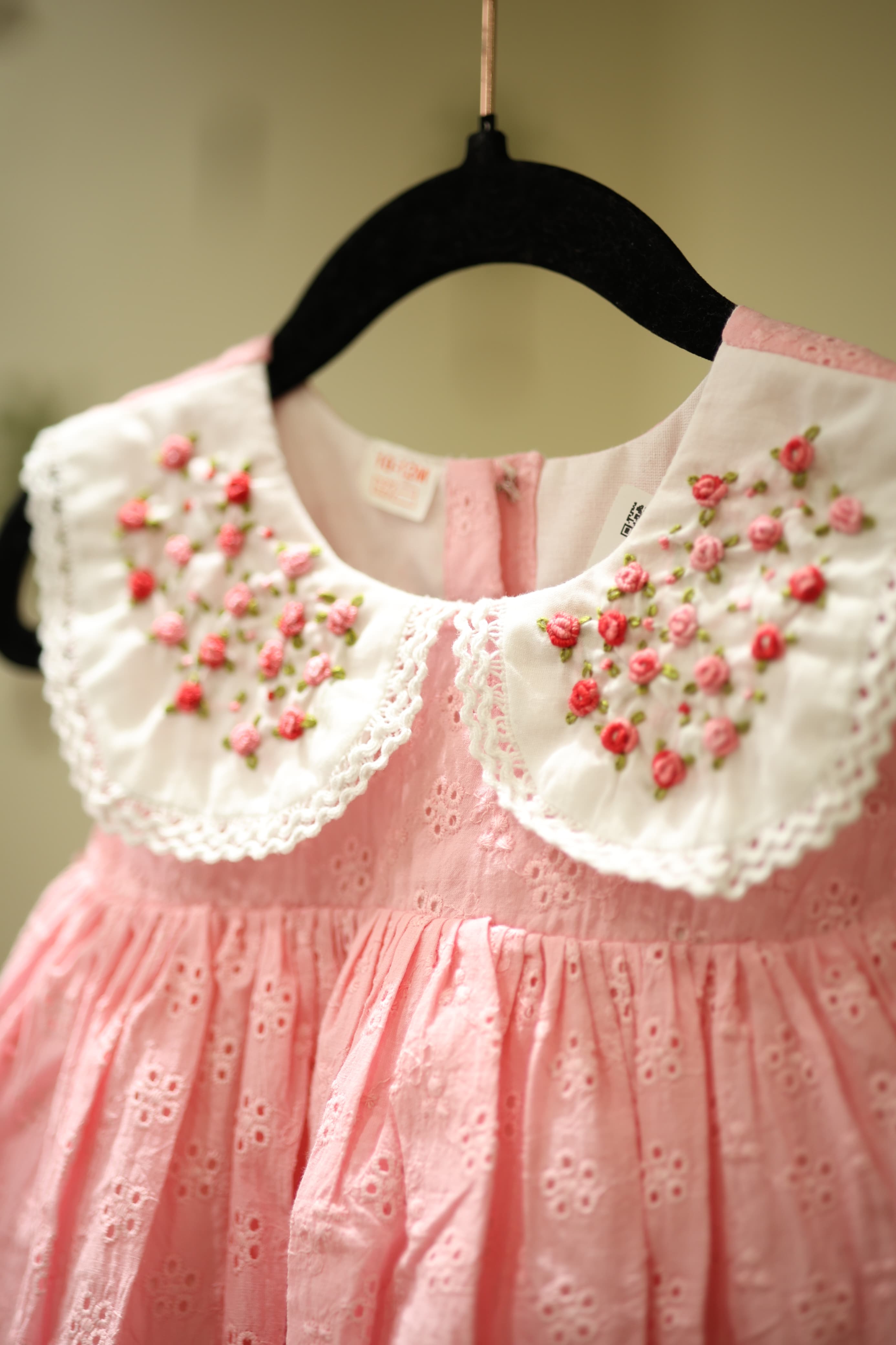 Kids dress - Hakoba with embroidery 10-12 months