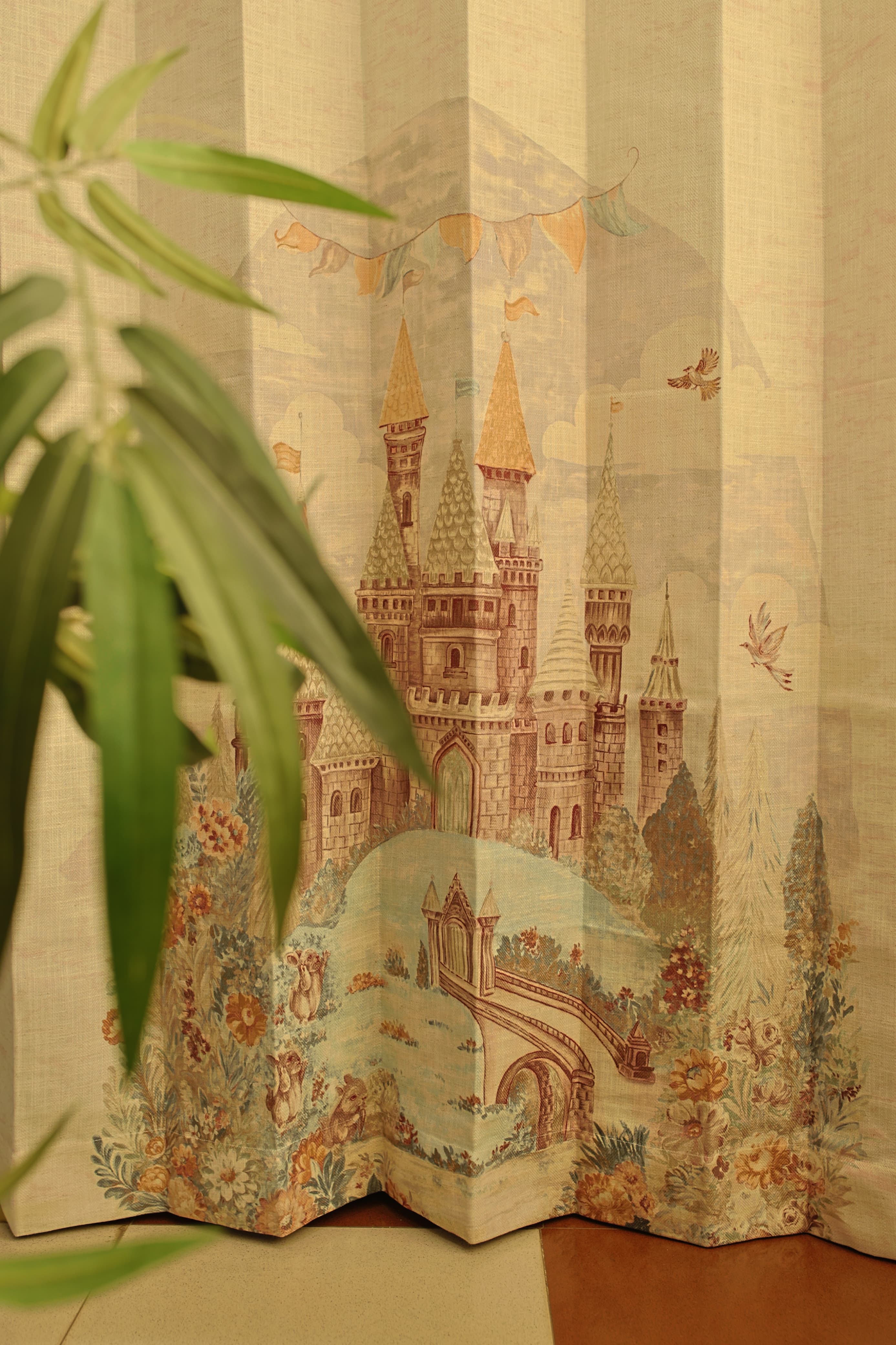Curtains:Kids printed curtains(sheer and opaque)
