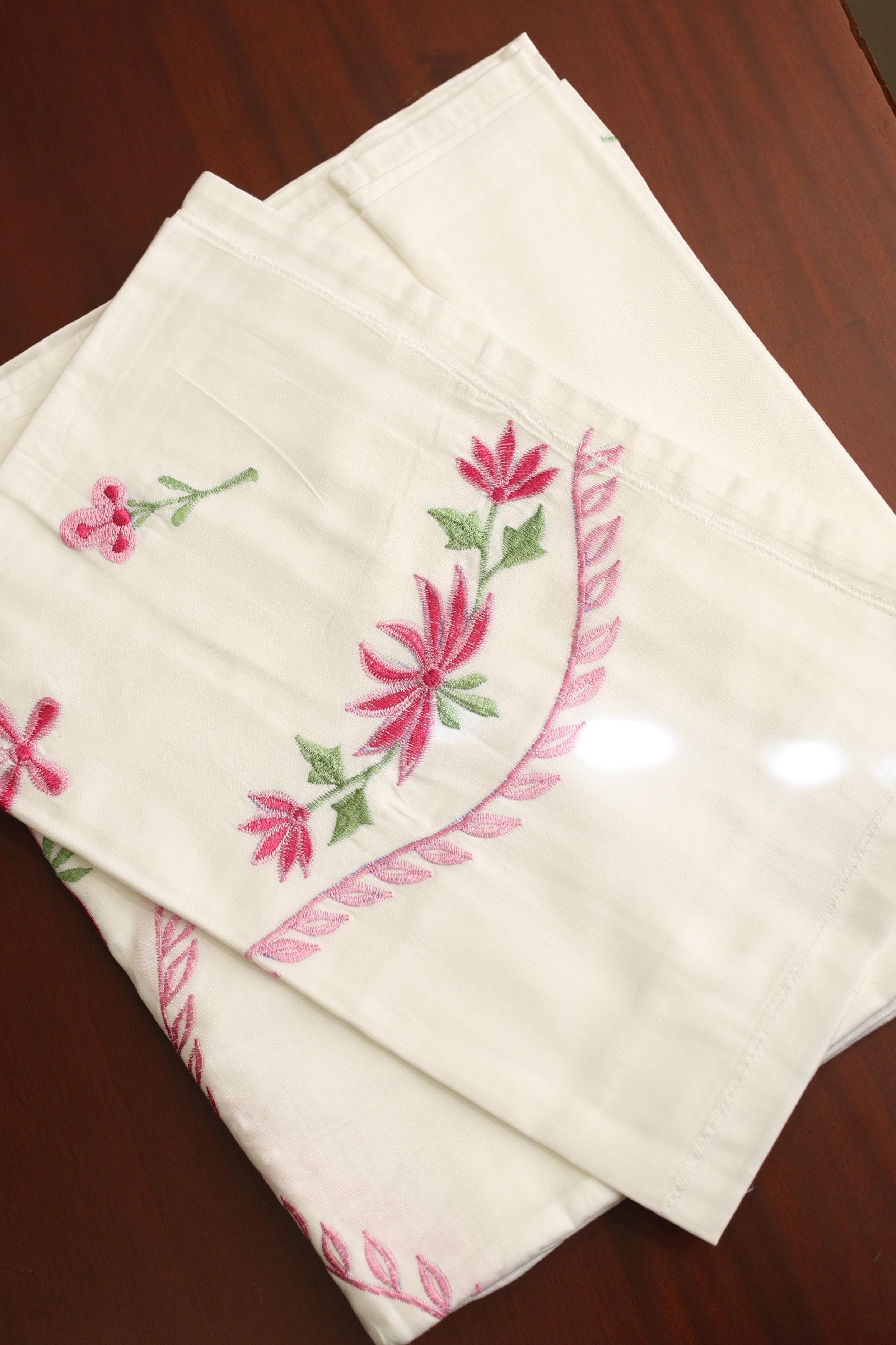 Bedsheets - single size premium machine embroidery bedsheets MES