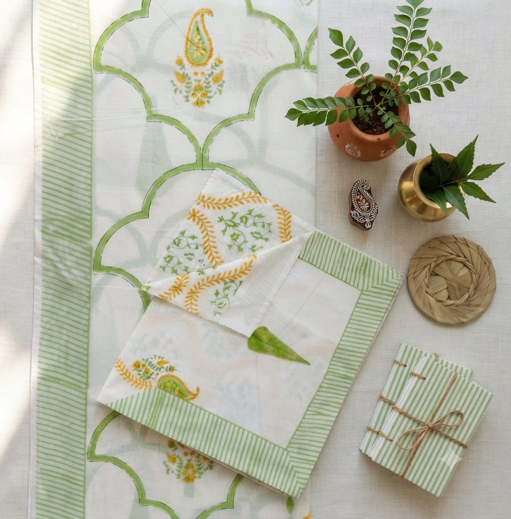 Bedsheets - King Percale cotton handblock bedsheets