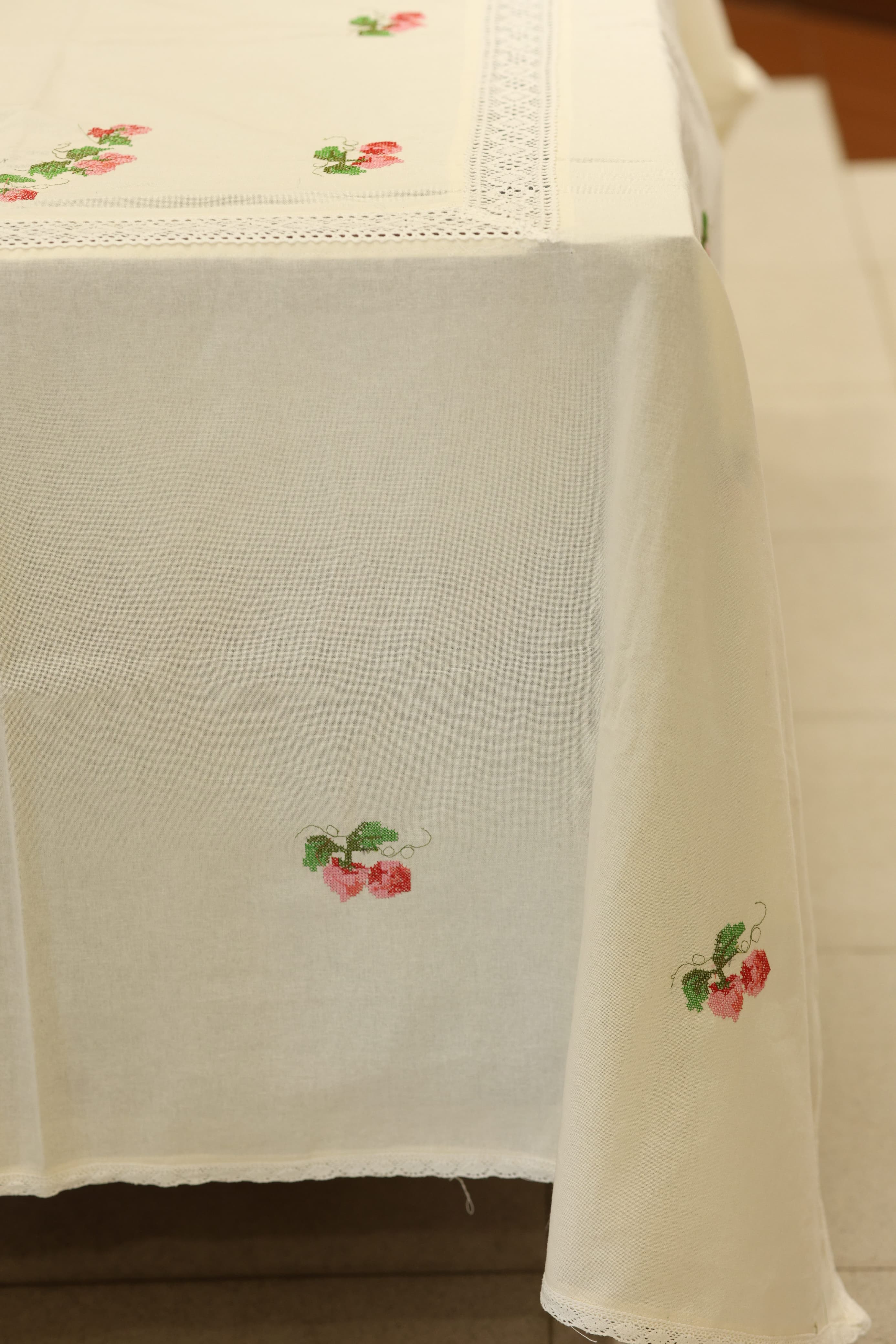 Table cloths-8 seater cross stitch embroidered