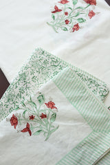 Bedsheets - King percale cotton handblock soft lily  bedsheets