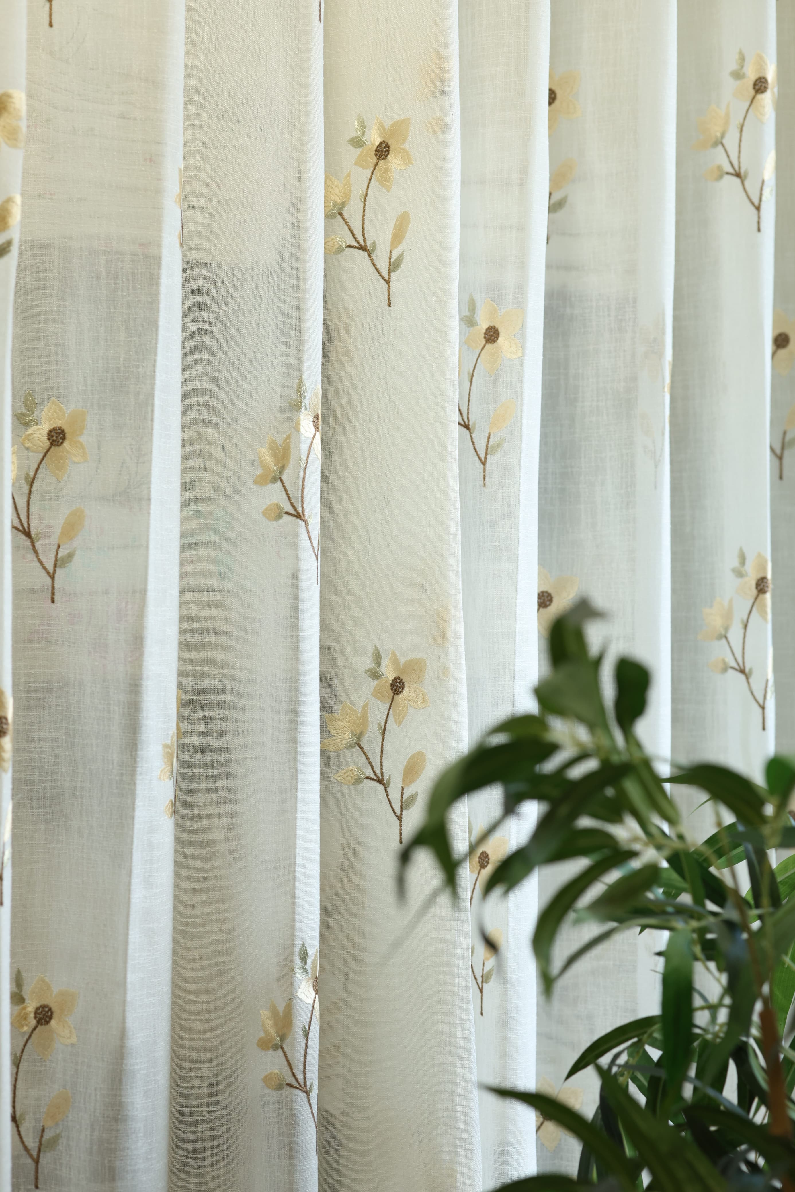 Marigold Embroidery Sheer Curtain