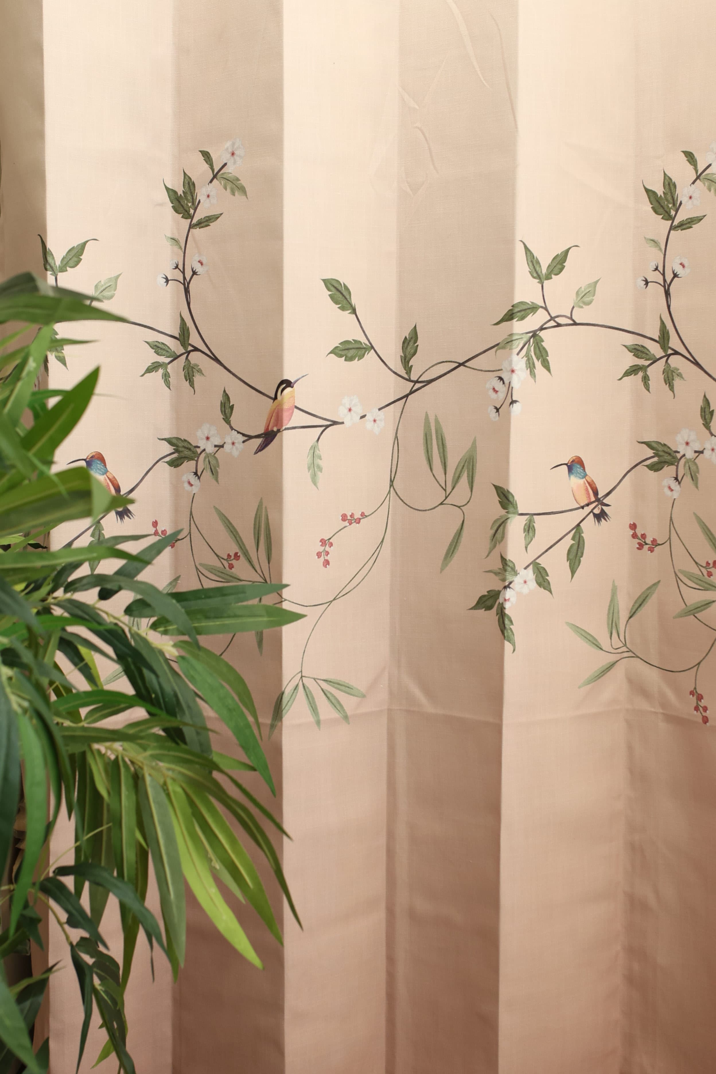 Curtains:English floral printed curtains(sheer and opaque)
