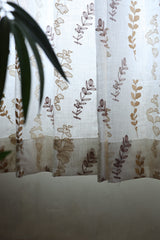 Curtains - Premium Embroidery sheer curtains cotton rainbow olivia semi transparent