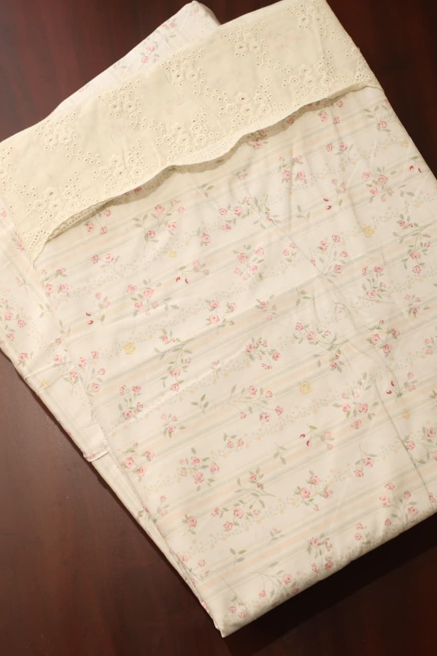 Bedsheets - King floral lace soft cotton bedsheets sck
