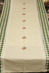 Table cloths - 8 Seater cross stitch embroidery  green check