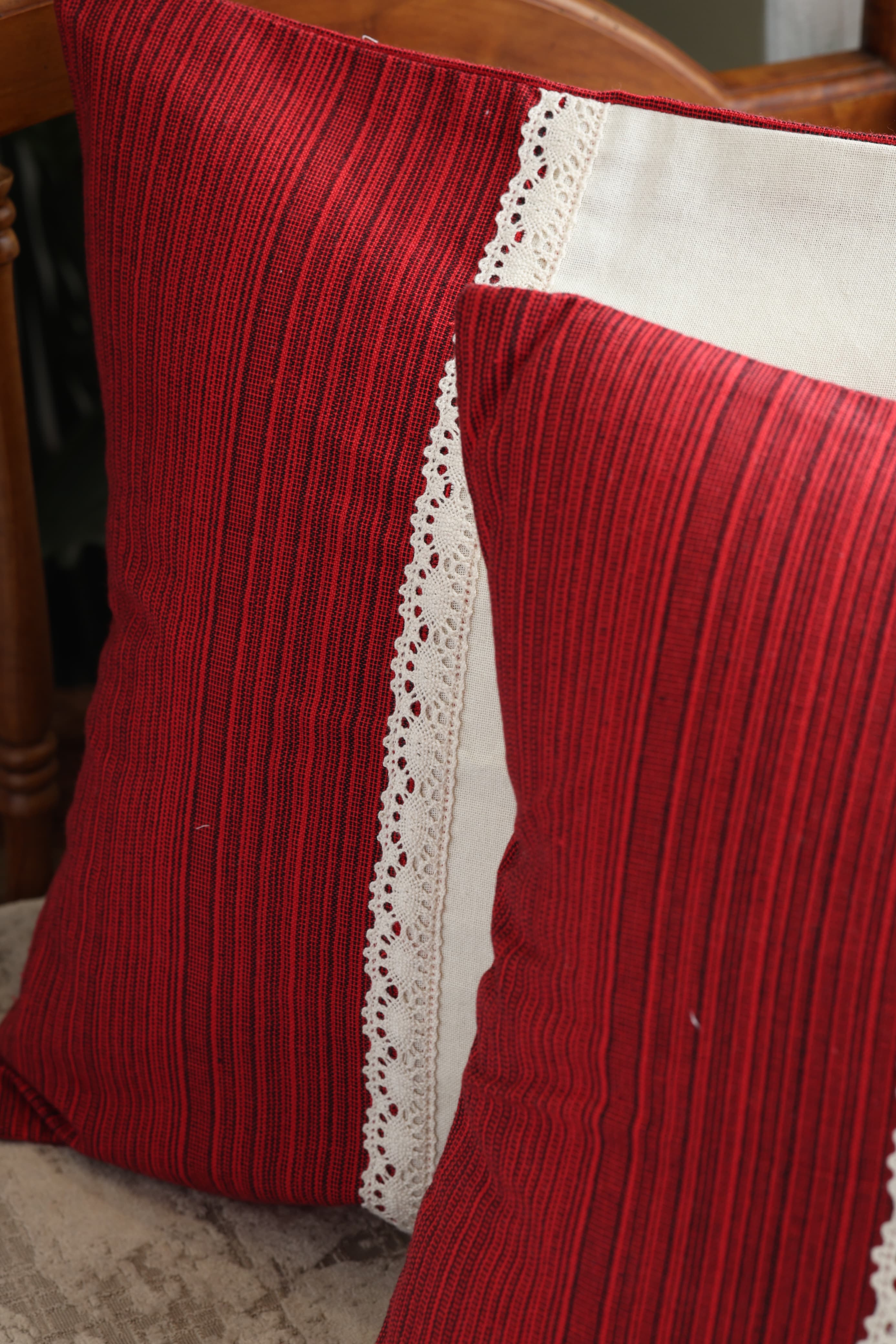 Cushion covers - Rose  Cross stitch embroidery - Xmas edition