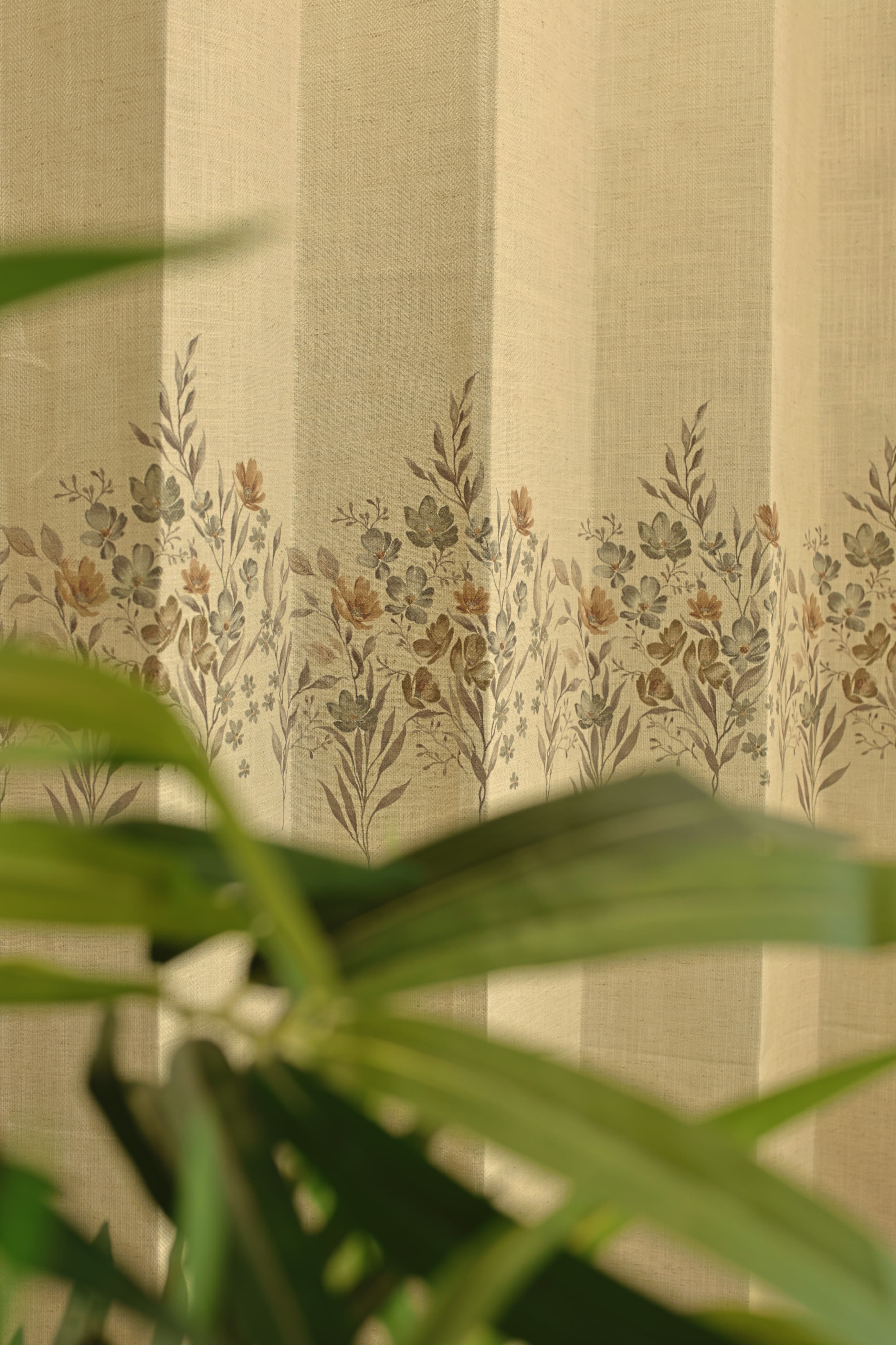 Curtains:English floral printed curtains(sheer and opaque)
