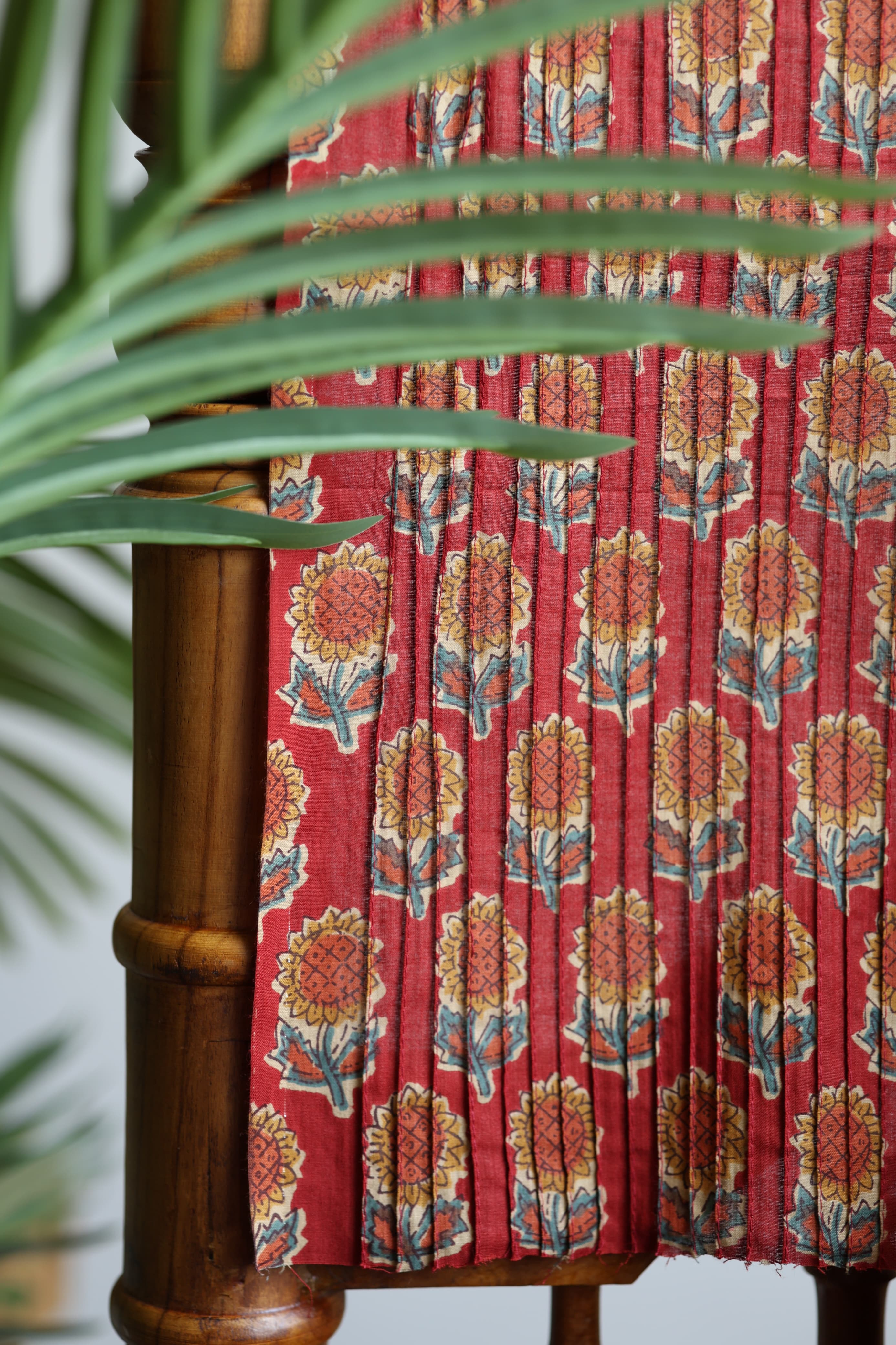 Fabrics - pintuck Handblock kurti cotton