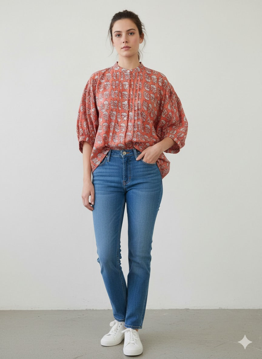 Handblock printed shirt