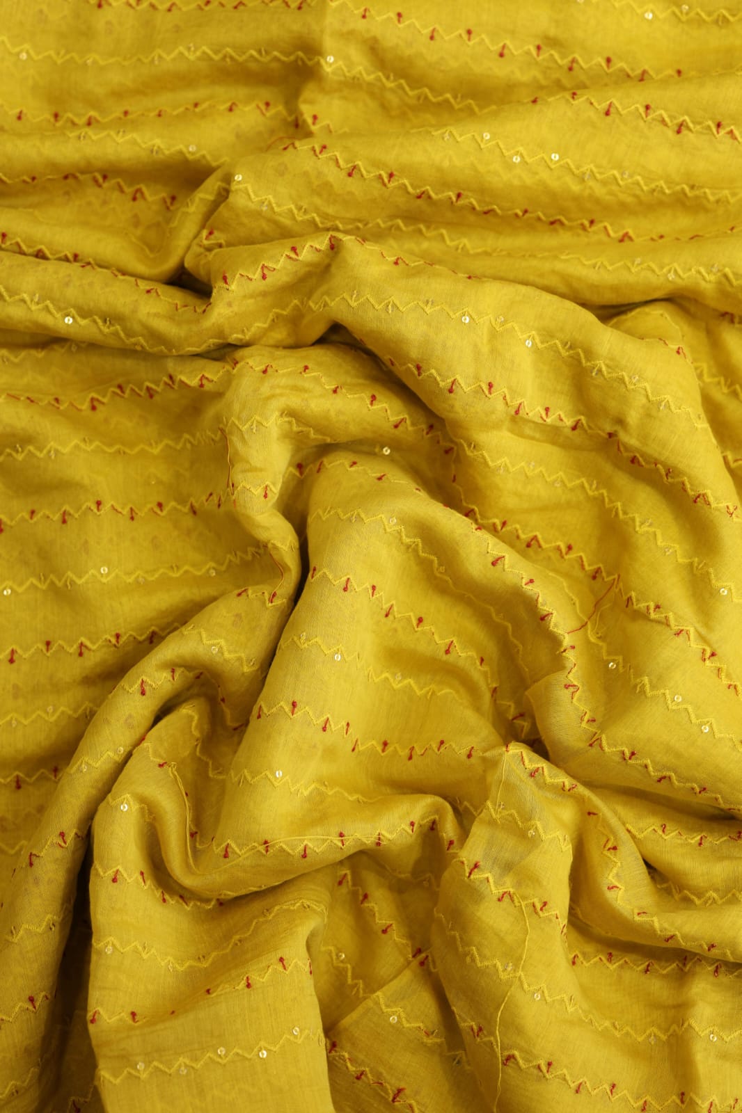 Fabrics - Chanderi embroidery kurti fabric