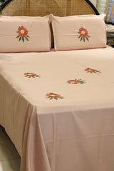 King Size Premium Machine Embroidery Bedsheet Set with 2 Pillow Covers (108x108")