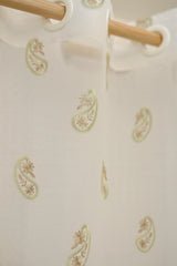 Curtains-Embroidered organza sheer curtains