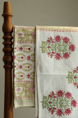 Towels - Waffle Handblock print Towel Set